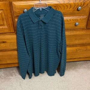 Van Heusen Dark Teal Long Sleeved Polo Shirt